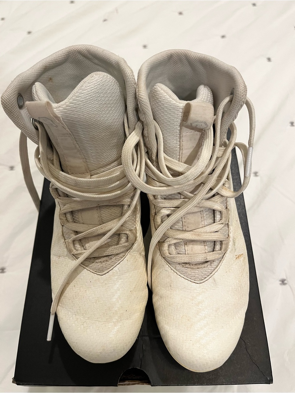 Under Armour Highlight Lacrosse Jr Cleats Youth 1Y White High Top w/ Box